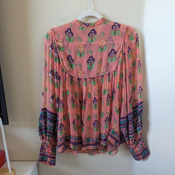 Anitk Batik Mia Embroidered Long Sleeve Blouse size M Medium - Picture 8 of 8